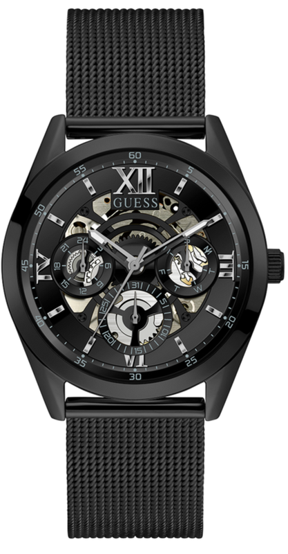 Buy Shop Guess Analog Multifunction Black Dial Black Mesh Bracelet Watch for Men - GW0368G3 USA Online