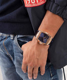 Buy Shop Guess Phoenix Blue Dial Brown Leather Strap Watch for Men - GW0386G2 USA Online