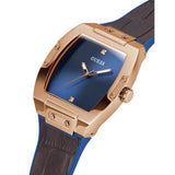 Buy Shop Guess Phoenix Blue Dial Brown Leather Strap Watch for Men - GW0386G2 USA Online