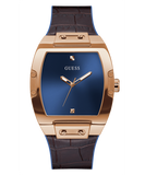 Buy Shop Guess Phoenix Blue Dial Brown Leather Strap Watch for Men - GW0386G2 USA Online