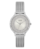 Buy Shop Guess Soiree Diamonds Silver Dial Silver Mesh Bracelet Watch for Women - GW0402L1 USA Online