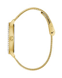 Buy Shop Guess Soiree Diamonds Gold Dial Gold Mesh Bracelet Watch for Women - GW0402L2 USA Online