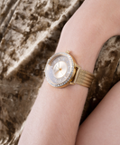 Buy Shop Guess Soiree Diamonds Rose Gold Dial Rose Gold Mesh Bracelet Watch for Women - GW0402L3 USA Online