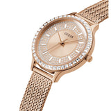 Buy Shop Guess Soiree Diamonds Rose Gold Dial Rose Gold Mesh Bracelet Watch for Women - GW0402L3 USA Online