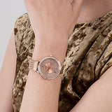 Buy Shop Guess Soiree Diamonds Rose Gold Dial Rose Gold Mesh Bracelet Watch for Women - GW0402L3 USA Online