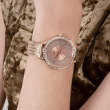 Buy Shop Guess Soiree Diamonds Rose Gold Dial Rose Gold Mesh Bracelet Watch for Women - GW0402L3 USA Online