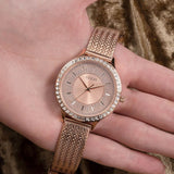 Buy Shop Guess Soiree Diamonds Rose Gold Dial Rose Gold Mesh Bracelet Watch for Women - GW0402L3 USA Online