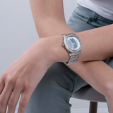Buy Shop Guess Glitter Burst Diamonds Blue Dial Silver Steel Strap Watch for Women - GW0405L1 USA Online