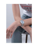 Buy Shop Guess Glitter Burst Diamonds Blue Dial Silver Steel Strap Watch for Women - GW0405L1 USA Online
