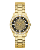 Buy Shop Guess Night Life Diamonds Black Dial Gold Steel Strap Watch for Women - GW0405L2 USA Online