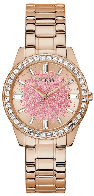 Buy Shop Guess Glitter Diamonds Pink Dial Rose Gold Steel Strap Watch for Women - GW0405L3 USA Online