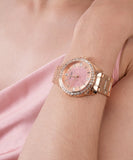 Buy Shop Guess Glitter Diamonds Pink Dial Rose Gold Steel Strap Watch for Women - GW0405L3 USA Online