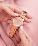 Buy Shop Guess Glitter Diamonds Pink Dial Rose Gold Steel Strap Watch for Women - GW0405L3 USA Online