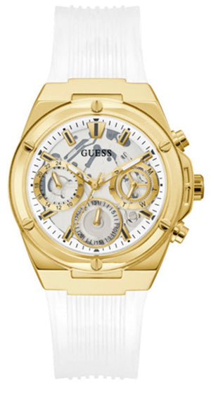 Buy Shop Guess Athena White Dial White Rubber Strap Watch for Women - GW0409L2 USA Online