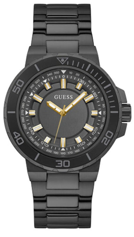 Buy Shop Guess Track Black Dial Black Steel Strap Watch for Men - GW0426G3 USA Online