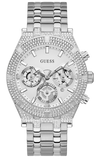 Buy Shop Guess Multi Function Diamonds Silver Dial Silver Steel Strap Watch For Men - GW0455G1 USA Online