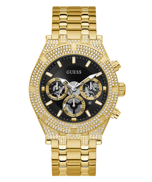 Buy Shop Guess Multifunction Diamonds Black Dial Gold Steel Strap Watch for Men - GW0455G2 USA Online