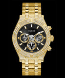 Buy Shop Guess Multifunction Diamonds Black Dial Gold Steel Strap Watch for Men - GW0455G2 USA Online