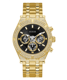 Buy Shop Guess Multifunction Diamonds Black Dial Gold Steel Strap Watch for Men - GW0455G2 USA Online
