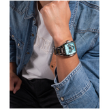 Buy Shop Guess Phoenix Multi Function Aqua Blue Dial Silver Steel Strap Watch for Men - GW0456G4 USA Online