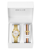 Buy Shop Guess Exclusive Multi Color White Dial Gold Steel Strap Watch for Women - GW0457L1 USA Online