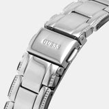 Buy Shop Guess Night Life Clear Silver Dial Silver Steel Strap Watch for Women - GW0470L1 USA Online