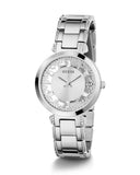 Buy Shop Guess Night Life Clear Silver Dial Silver Steel Strap Watch for Women - GW0470L1 USA Online