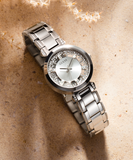 Buy Shop Guess Night Life Clear Silver Dial Silver Steel Strap Watch for Women - GW0470L1 USA Online