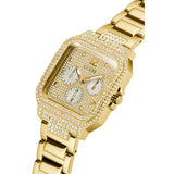 Buy Shop Guess Deco Quartz Crystals Gold Dial Gold Steel Strap Watch For Women - GW0472L2 USA Online