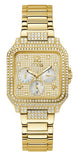 Buy Shop Guess Deco Quartz Crystals Gold Dial Gold Steel Strap Watch For Women - GW0472L2 USA Online