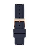 Buy Shop Guess Solistice Diamonds Roe Gold Dial Black Rubber Strap Watch for Women - GW0484L2 USA Online