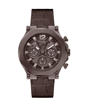 Buy Shop Guess Edge Chronograph Brown Dial Brown Leather Strap Watch For Men - GW0492G2 USA Online