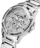 Buy Shop Guess King Quartz Silver Dial Silver Steel Strap Watch For Men - GW0497G1 USA Online
