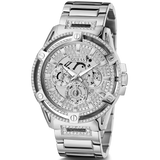 Buy Shop Guess King Quartz Silver Dial Silver Steel Strap Watch For Men - GW0497G1 USA Online