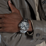 Buy Shop Guess King Quartz Silver Dial Silver Steel Strap Watch For Men - GW0497G1 USA Online