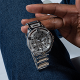 Buy Shop Guess King Quartz Silver Dial Silver Steel Strap Watch For Men - GW0497G1 USA Online