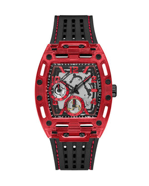 Buy Shop Guess Phoenix Multifunction Analog Red Dial Black Silicone Strap Watch For Men - GW0499G4 USA Online