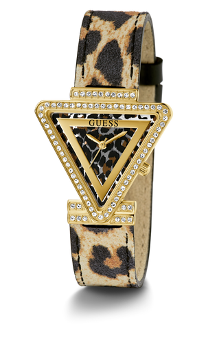 Buy Shop Guess Fame Quartz Animal Print Dial Multicolor Leather Strap Watch For Women - GW0504L3 USA Online