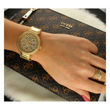 Buy Shop Guess Lily Quartz Gold Dial Gold Steel Strap Watch For Women - GW0528L2 USA Online