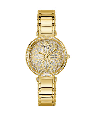 Buy Shop Guess Lily Quartz Gold Dial Gold Steel Strap Watch For Women - GW0528L2 USA Online