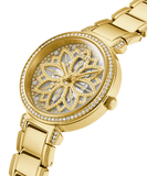 Buy Shop Guess Lily Quartz Gold Dial Gold Steel Strap Watch For Women - GW0528L2 USA Online