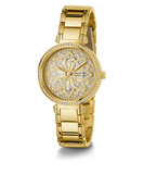 Buy Shop Guess Lily Quartz Gold Dial Gold Steel Strap Watch For Women - GW0528L2 USA Online