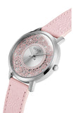 Buy Shop Guess Dahlia Analog Silver Dial Pink Leather Strap Watch for Women - GW0529L1 USA Online