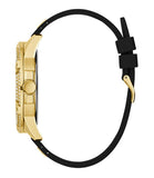 Buy Shop Guess King Quartz Crystals Gold Dial Black Silicone Strap Watch For Men - GW0537G2 USA Online