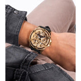Buy Shop Guess King Quartz Crystals Gold Dial Black Silicone Strap Watch For Men - GW0537G2 USA Online