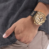 Buy Shop Guess King Quartz Crystals Gold Dial Black Silicone Strap Watch For Men - GW0537G2 USA Online