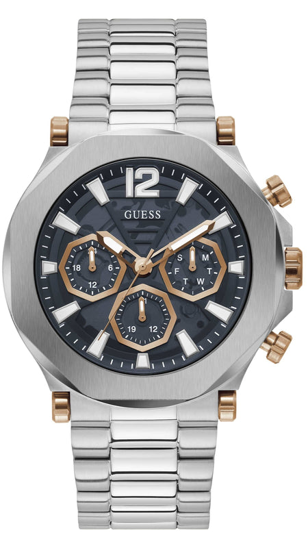 Buy Shop Guess Edge Chronograph Black Dial Silver Steel Strap Watch For Men - GW0539G1 USA Online