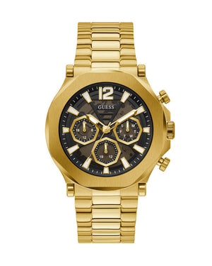Buy Shop Guess Edge Chronograph Black Dial Gold Steel Strap Watch For Men - GW0539G2 USA Online