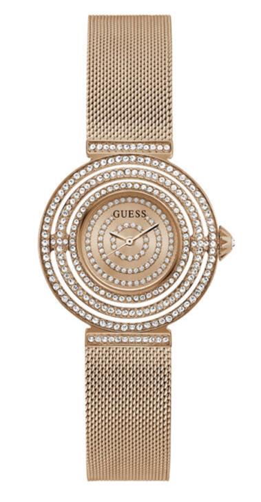 Buy Shop Guess Dream Crystals Rose Gold Dial Rose Gold Mesh Bracelet Watch For Women - GW0550L3 USA Online
