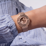 Buy Shop Guess Dream Crystals Rose Gold Dial Rose Gold Mesh Bracelet Watch For Women - GW0550L3 USA Online